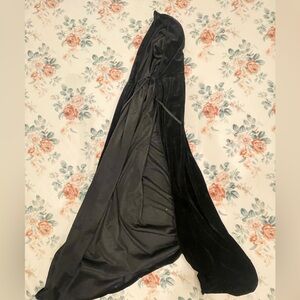 Elegant Black Hooded Cape